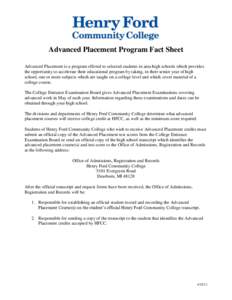 Advanced Placement Fact Sheet