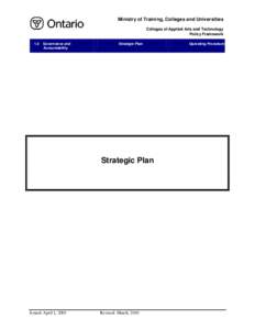 College Strategic Plan Operating Procedure