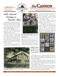 The Cannon  SPRING 2013 Newsletter of the Cannon Beach History Center & Museum Serving Cannon Beach & Arch Cape