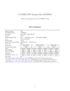 CANDELS HST Imaging Data README Anton M. Koekemoer and the CANDELS Team Data Summary Release Version v0.5