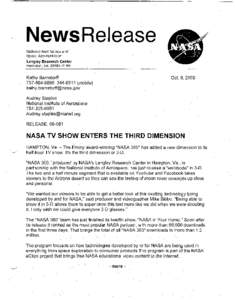 NewsRelease National Aeronautics and Space Administration Langley Research Center Hampton, Va[removed]