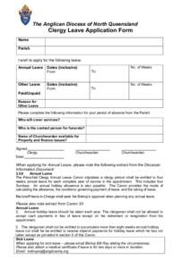 Churchwarden / Employment compensation / Christianity / Leave / Anglicanism