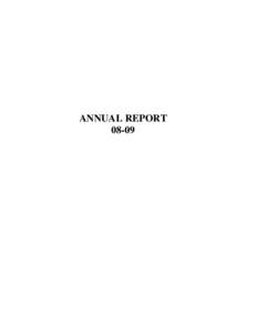 ANNUAL REPORT 08-09 TABLE OF CONTENTS  Page