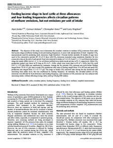 Feeding lucerne silage to beef cattle at three allowances and four feeding frequencies affects circadian patterns of methane emissions, but not emissions per unit of intake