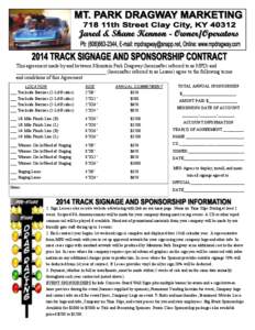 This agreement made by and between Mountain Park Dragway (hereinafter referred to as MPD) and ____________________________________ (hereinafter referred to as Lessee) agree to the following terms and conditions of this A