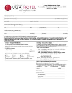 Event Registration Form 7th Annual State of Education in Georgia Conference - #[removed][removed]name - please print or type