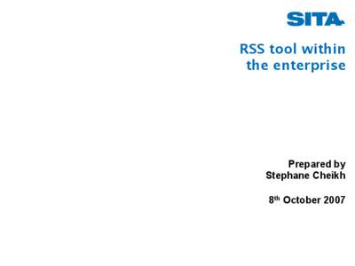 RSS tool within the enterprise