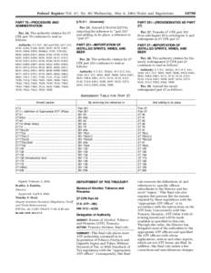 Federal Register / Vol. 67, No[removed]Wednesday, May 8, [removed]Rules and Regulations § [removed]PART 70—PROCEDURE AND ADMINISTRATION Par. 24. The authority citation for 27