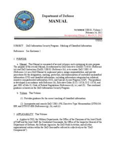DoD Manual[removed], Vol. 2, February 24, 2012; Incorporating Change 1, March 21, 2012