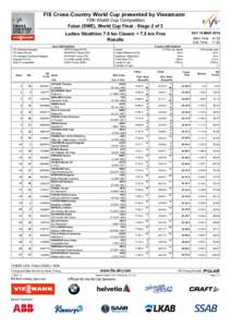 FIS Cross-Country World Cup presented by Viessmann 15th World Cup Competition Falun (SWE), World Cup Final - Stage 2 of 3