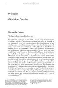 5  In the Canyon, Revise the Canon Prologue Géraldine Gourbe