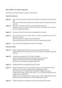 NEEM ‐ SITREP no. 17, Sunday 15 August 2010    This SITREP covers the period August 9‐ August 15, 2010 (inclusive).    Movement of personnel:   