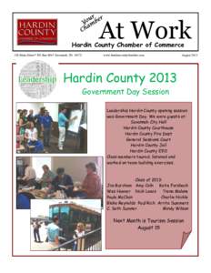 Hardin County Chamber of Commerce  At Work Hardin County Chamber of Commerce 320 Main Street * PO Box 996* Savannah, TN 38372