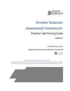 Mathematics Scoring Rubric for the SBAC Practice Tests