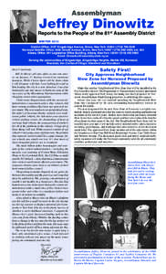 Assemblyman  Jeffrey Dinowitz Reports to the People of the 81st Assembly District WINTER 2013