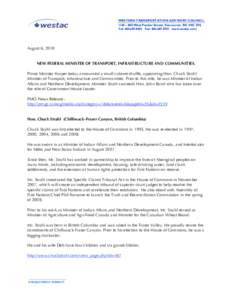 Minister of Aboriginal Affairs and Northern Development / Fraser Valley / Minister of Transport / House of Commons of Canada / Federal Interlocutor for Métis and Non-Status Indians / Mark Strahl / Chuck Strahl / Politics of Canada / Chilliwack—Fraser Canyon