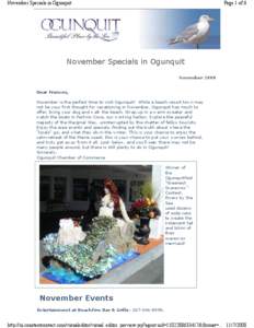 November Specials in Ogunquit  Page 1 of 6 November Specials in Ogunquit November 2008