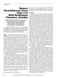 DISPATCHES  Human Parainfluenza Virus Type 3 in Wild Nonhuman