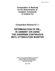 EPA/625/R-96/010a  Compendium of Methods for the Determination of Inorganic Compounds in Ambient Air