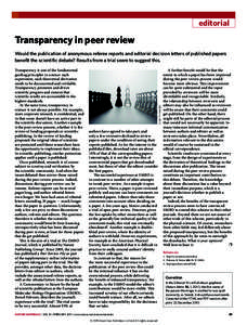 Transparency in peer review