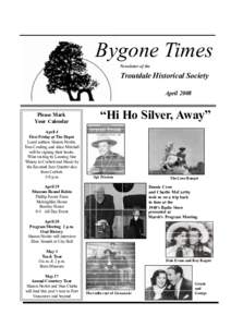 Bygone Times Newsletter of the Troutdale Historical Society April 2008