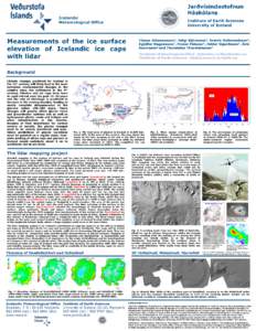 Measurements of the ice surface elevation of glaciers in Iceland with lidar