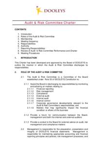 Audit & Risk Committee Charter CONTENTS.