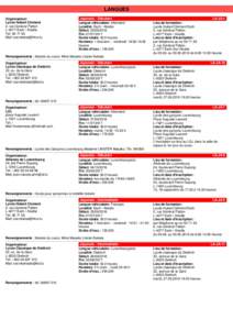 LANGUES Organisateur: Lycée Hubert Clement 2, rue General Patton L-4277 Esch / Alzette Tel: 