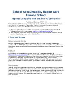 School Accountability Report Card Terrace School Reported Using Data from the 2011–12 School Year