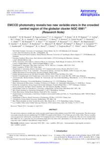 EMCCD photometry reveals two new variable stars in the crowded central region of the globular cluster NGC 6981 �rrigendum�[removed]EMCCD photometry reveals two new variable stars in the crowded central region of the