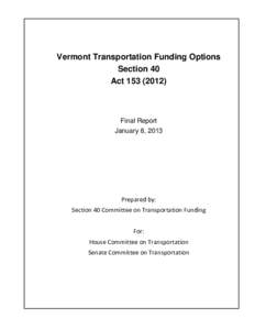 Microsoft Word - Sec 40 Funding Study - Final Legislative Report