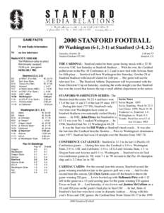 2000 STANFORD FOOTBALL  GAME FACTS TV