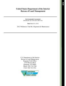 United States Department of the Interior Bureau of Land Management Environmental Assessment DOI-BLM-AZ-C010[removed]EA Date March 16, 2012