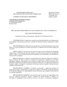 CONSEJO PERMANENTE DE LA ORGANIZACIÓN DE LOS ESTADOS AMERICANOS COMISIÓN DE SEGURIDAD HEMISFÉRICA OEA/Ser.K/XXXIX.4 RTP-IV/doc.5/14 rev. 1