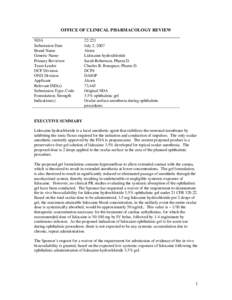 22221s000_Lidocaine_Pediatric_Clinpharm Summary Review