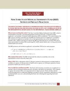 New York State Medical Indemnity Fund (MIF) - Notice of Privacy Practices