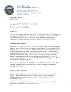 JON HU S TED OHIO SECRETARY O F STATE 180 EAST BROAD STREET, 16TH FLOOR COLUMBUS, OHIO[removed]USA TEL: ([removed]FA X: ([removed]