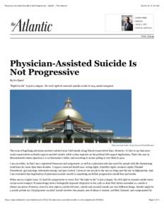 Physician-Assisted Suicide Is Not Progressive - Health - The Atlantic