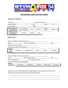 NYK Internship Application template