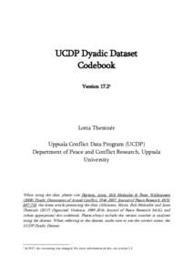 UCDP Dyadic Dataset Codebook VersionLotta Themnér Uppsala Conflict Data Program (UCDP)