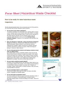 Waste / Hazardous waste / Chemical waste / Water pollution / Electronic waste / Recycling / Biomedical waste / Solid waste policy in the United States