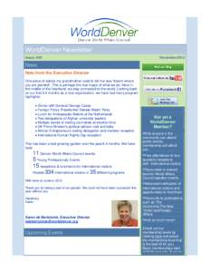 WorldDenver Newsletter Issue: 004 December[removed]News