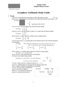 College Algebra Study Guide