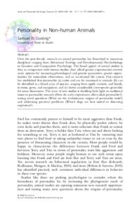 Ethology / Personality psychology / Big Five personality traits / Aggression / Psychology / Comparative psychology / Emotion / Genetics of aggression / Psychopathy / Behavior / Behavioural sciences / Mind