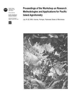 Proceedings of the Workshop on Research Methodologies and Applications for Pacific Island Agroforestry