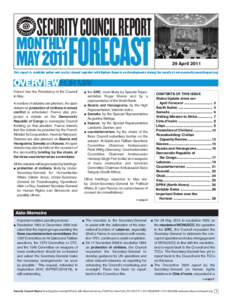 SECURITY COUNCIL REPORT  Monthly FORECAST