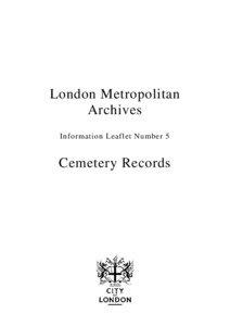 London Metropolitan Archives Information Leaflet Number 5