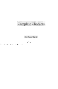 Complete Checkers  Richard Pask Complete Checkers