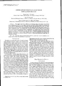 Ecolog~calApp/~caf~ons, 2(4), 1992, pp[removed]O 1992 by the Ecological Society of America POWER OF SIGN SURVEYS TO MONITOR POPULATION TRENDS