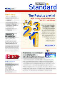 .on.ca Fall 2012 In this issue: • Determining Priorities • Fall Consumer Awareness